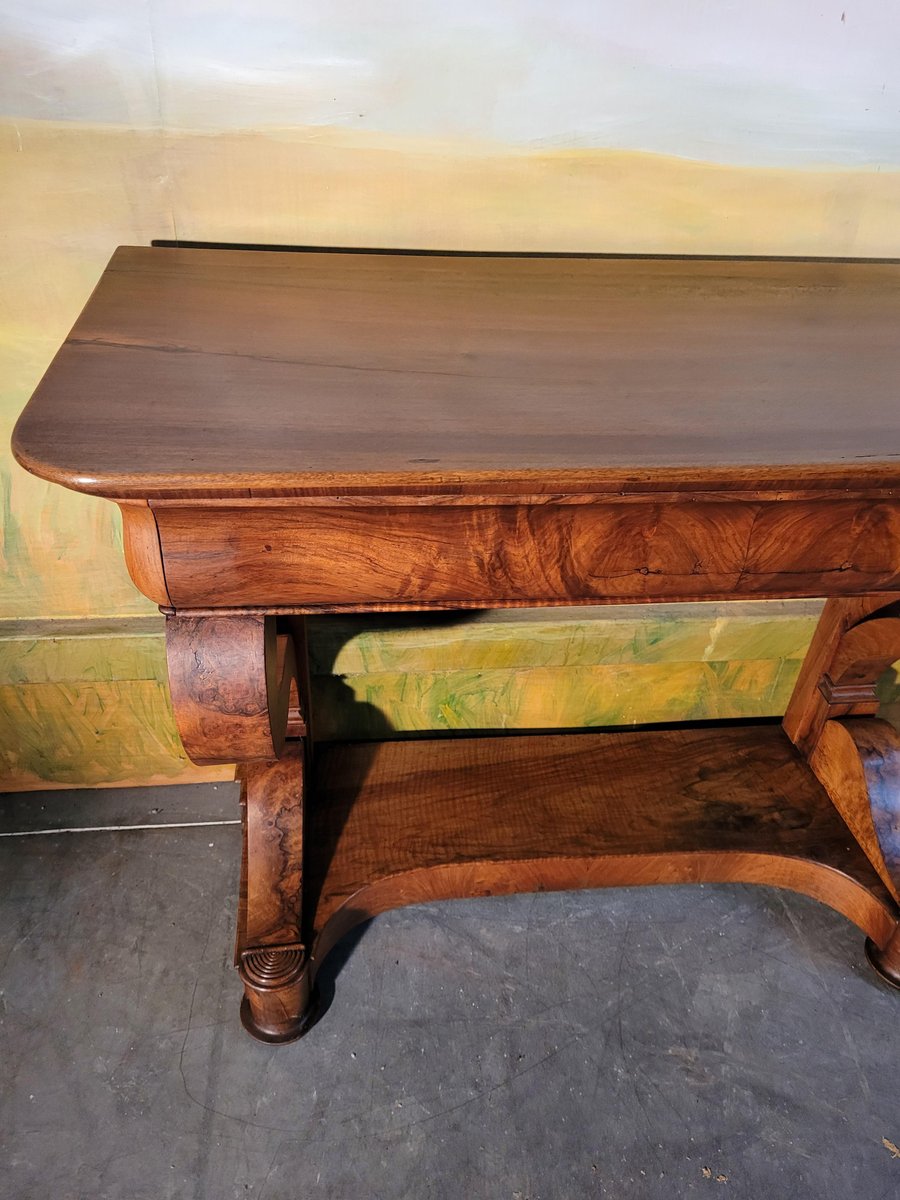 Small Restoration Period Console in Walnut, 1830s