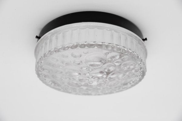 Small Round Clear Glass Flush Mount, Germany, 1960s-KQB-1694614