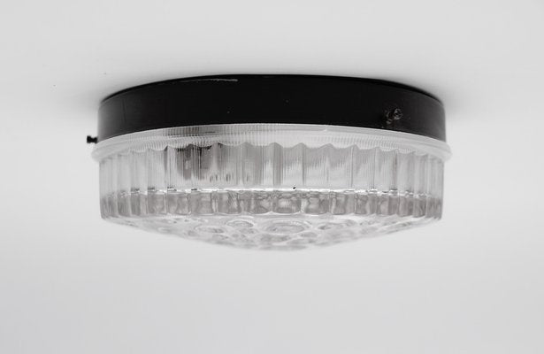 Small Round Clear Glass Flush Mount, Germany, 1960s-KQB-1694614