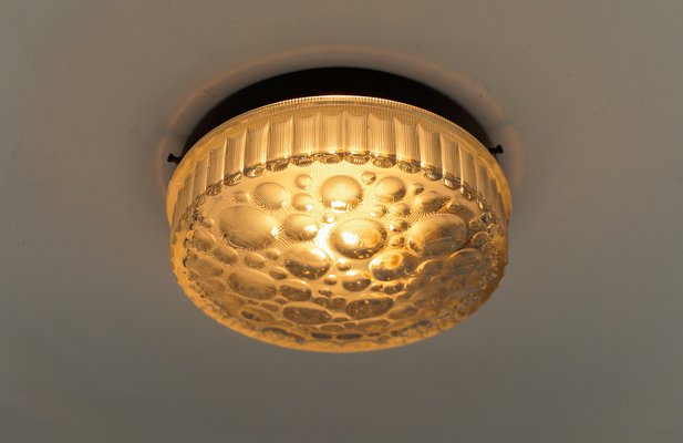 Small Round Clear Glass Flush Mount, Germany, 1960s-KQB-1694614