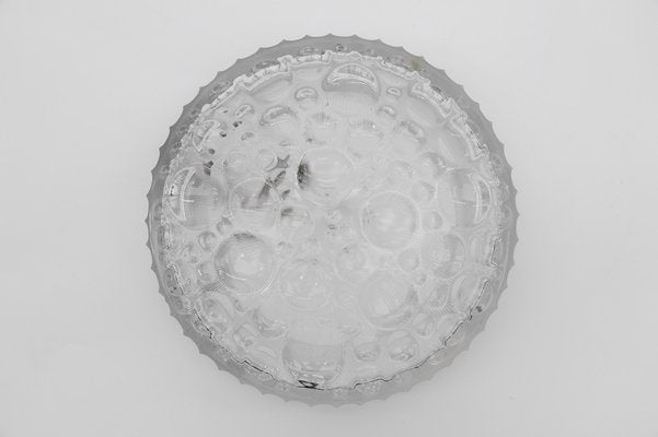 Small Round Clear Glass Flush Mount, Germany, 1960s-KQB-1694614