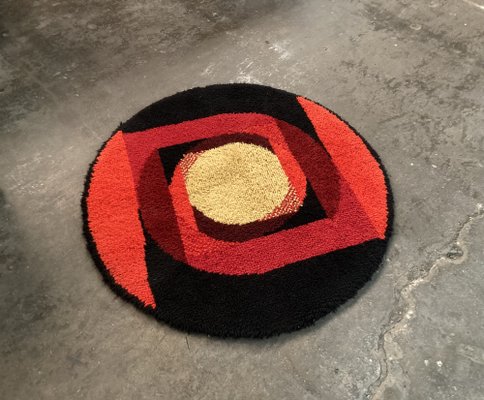 Small Round Smyrna Rug, 1970s-QVY-1746351