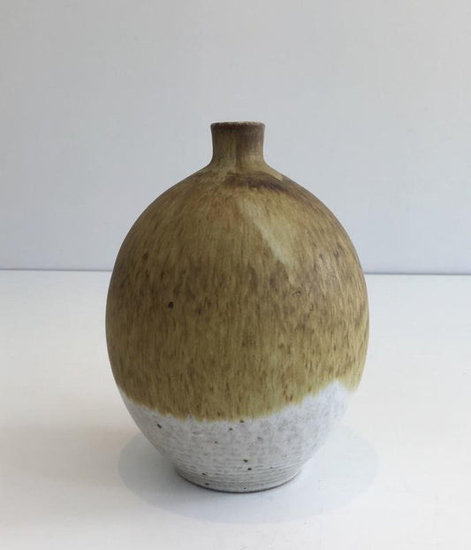 Small Sandstone Single-Flower Vase by Edouard Chapallaz for Chapallaz Duillier, Switzerland, 1950s