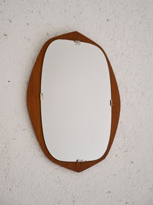 Small Scandinavian Teak Mirror, 1960s-QWP-2035871