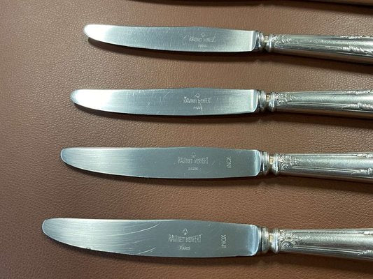 Small Silver Metal and Stainless Steel Knives from Paris Ravinet, Set of 12-QYF-1725339