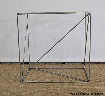 Small Sofa End Table in Chromed Metal by Max Sauze, 1970s-RVK-985007