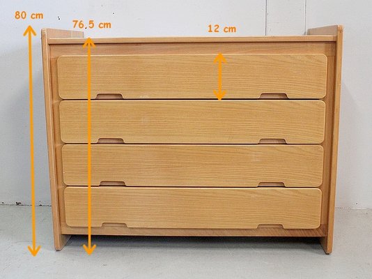 Small Solid Ash Chest of Drawers, 1970s-RVK-859146