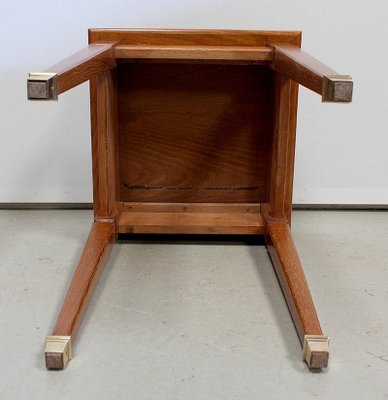 Small Solid Oak Blonde Side Table, 1950s-RVK-948655