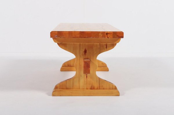 Small Solid Pine Bench Coffee Table, 1980s, Sweden-KMC-975274