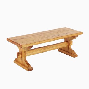 Small Solid Pine Bench Coffee Table, 1980s, Sweden-KMC-975274