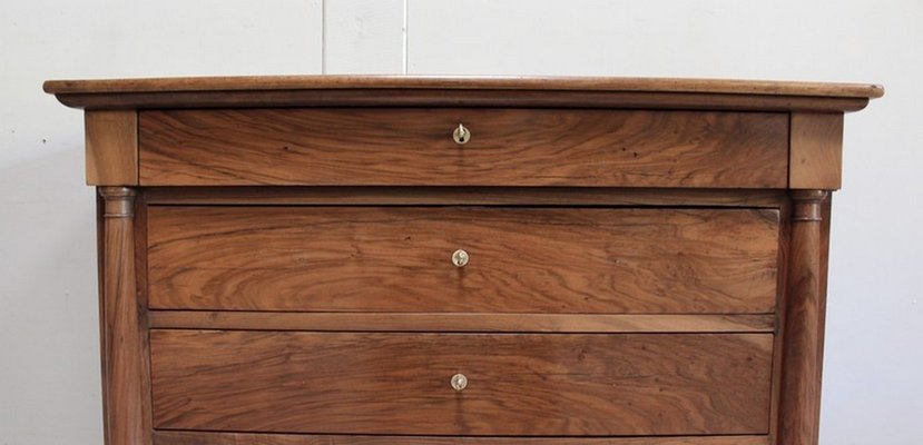 Small Solid Walnut Chest of Drawers, 1800s-RVK-904498