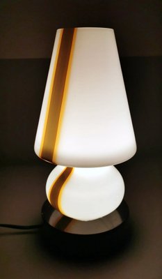 Small Space Age Table Lamp in Opaline Murano Glass & Marble in Carlo Moretti Style-QRS-1327711