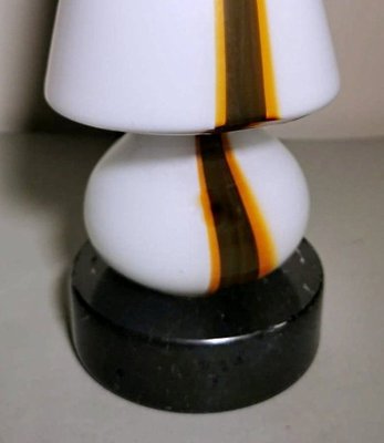 Small Space Age Table Lamp in Opaline Murano Glass & Marble in Carlo Moretti Style-QRS-1327711