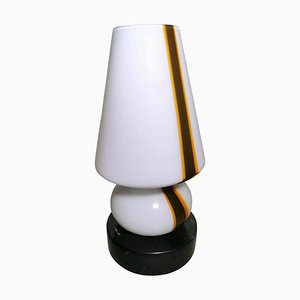 Small Space Age Table Lamp in Opaline Murano Glass & Marble in Carlo Moretti Style-QRS-1327711