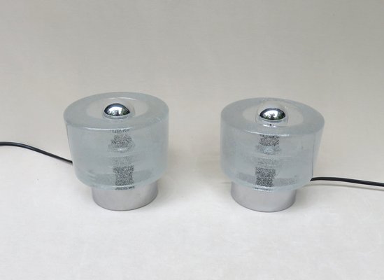 Small Space Age Table Lights in Chrome-Plating and Bubble Glass from Peill & Putzler, Set of 2-EY-1336831