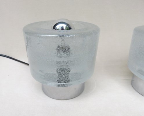 Small Space Age Table Lights in Chrome-Plating and Bubble Glass from Peill & Putzler, Set of 2-EY-1336831