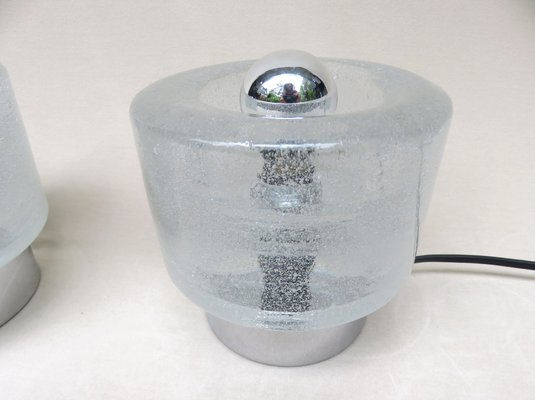 Small Space Age Table Lights in Chrome-Plating and Bubble Glass from Peill & Putzler, Set of 2-EY-1336831