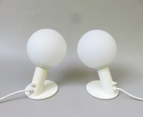 Small Space Age Table Lights in White, 1970s, Set of 2-EY-1732242