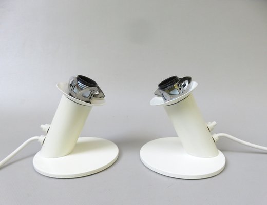 Small Space Age Table Lights in White, 1970s, Set of 2-EY-1732242