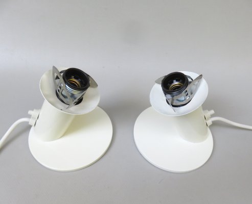 Small Space Age Table Lights in White, 1970s, Set of 2-EY-1732242