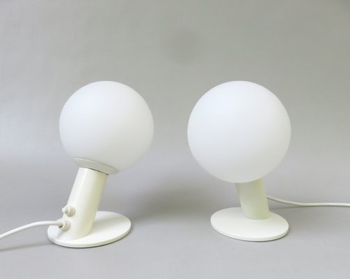 Small Space Age Table Lights in White, 1970s, Set of 2-EY-1732242