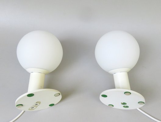 Small Space Age Table Lights in White, 1970s, Set of 2-EY-1732242