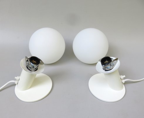 Small Space Age Table Lights in White, 1970s, Set of 2-EY-1732242