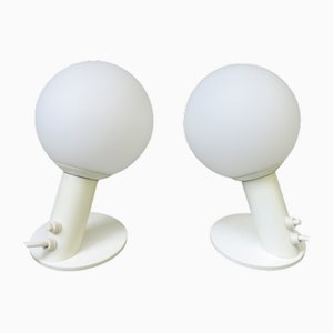 Small Space Age Table Lights in White, 1970s, Set of 2-EY-1732242