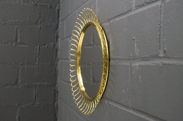 Small Spiral Brass Mirror, 1950s-KQB-688663