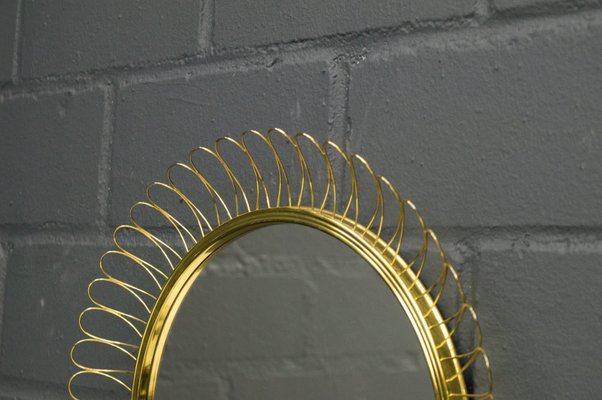 Small Spiral Brass Mirror, 1950s-KQB-688663