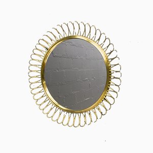 Small Spiral Brass Mirror, 1950s-KQB-688663