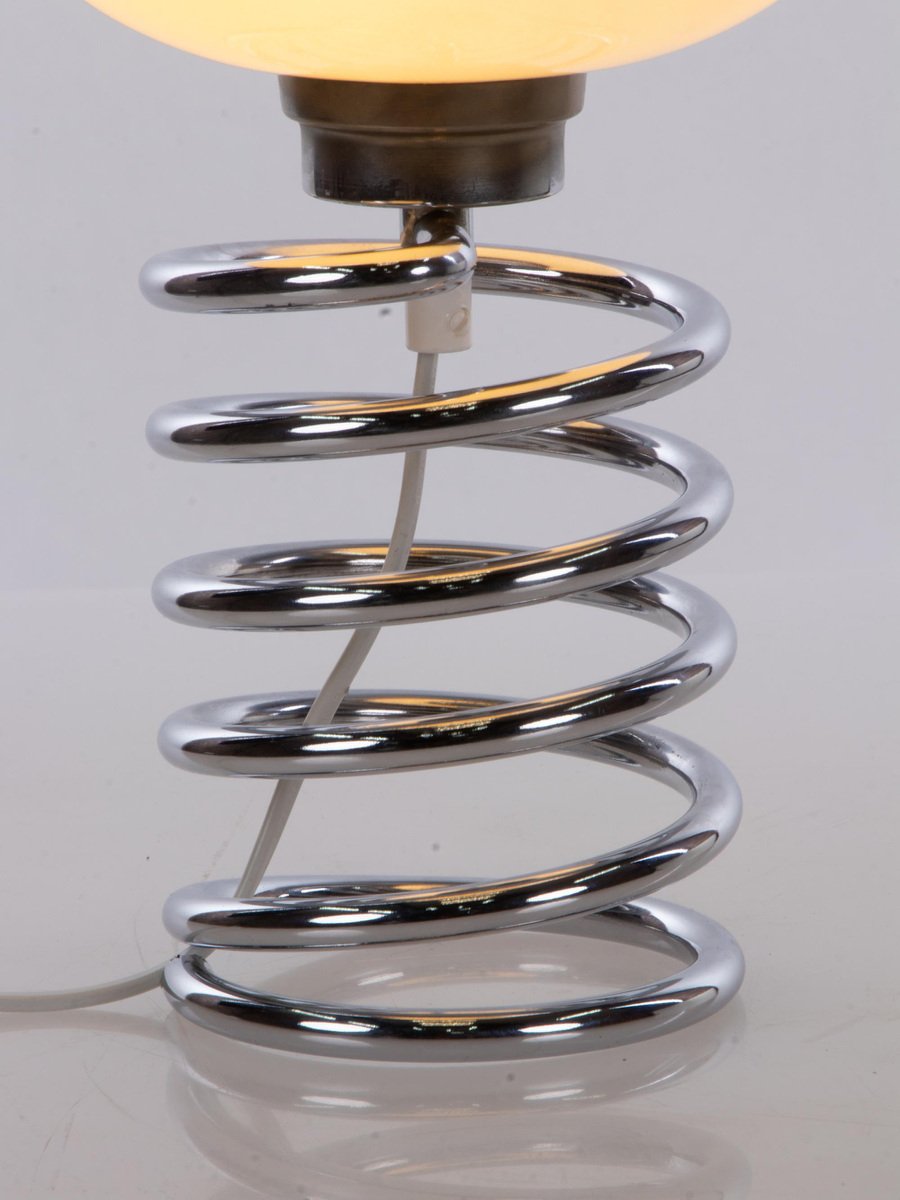 Small Spirale Table Lamp in Glass & Chrome by Ingo Maurer Design M, 1965