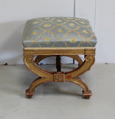 Small Square Giltwood Stool, Late 19th Century-RVK-924056