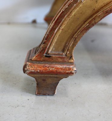 Small Square Giltwood Stool, Late 19th Century-RVK-924056