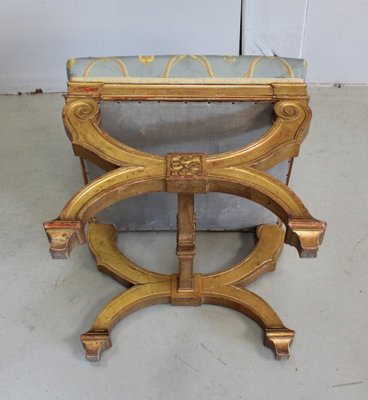 Small Square Giltwood Stool, Late 19th Century-RVK-924056