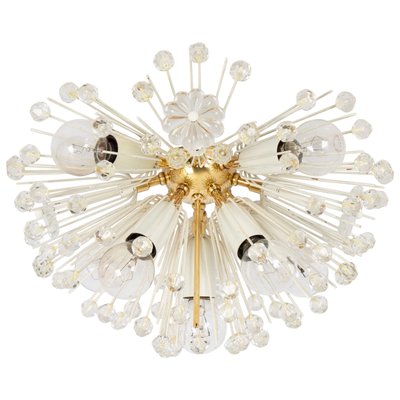 Small Starburst Brass and Crystal Flush Mount attributed to Emil Stejnar, Austria, 1960s-UGR-1756245