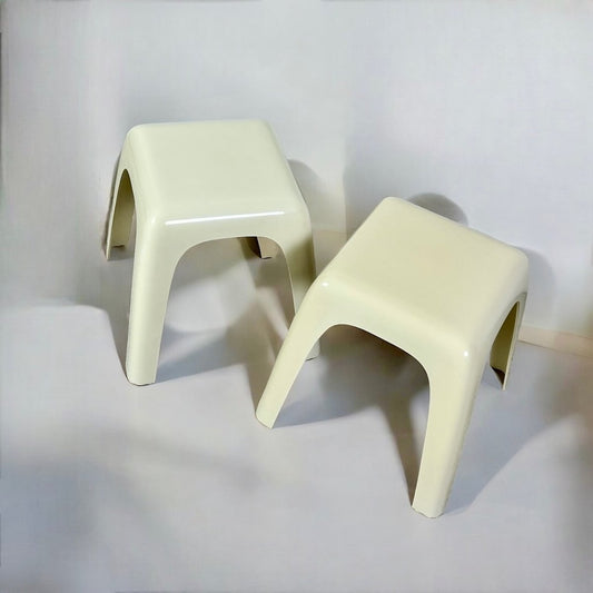 Small Stools by Castiglioni Gaviraghi Lanza for Valenti Milan, 1980s, Set of 2