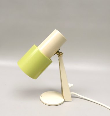 Small Table Lights in Beige & Green Brass, 1960s, Set of 2-EY-1389927