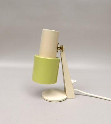 Small Table Lights in Beige & Green Brass, 1960s, Set of 2-EY-1389927