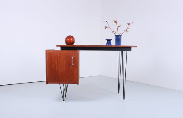 Small Teak Hairpin Writing Desk by Tijsseling from Tijsseling Nijkerk, 1950s-XT-1447233