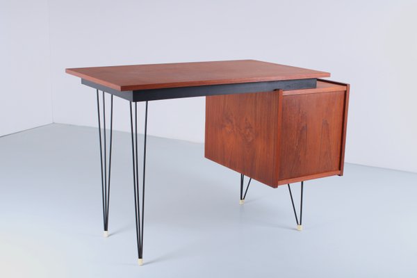 Small Teak Hairpin Writing Desk by Tijsseling from Tijsseling Nijkerk, 1950s-XT-1447233