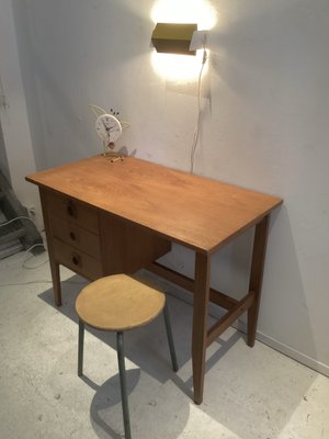 Small Teak Wooden Desk, 1970s-SU-1384382