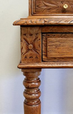 Small Tiered Child's Desk in Solid Oak, Late 19th Century-RVK-1009289