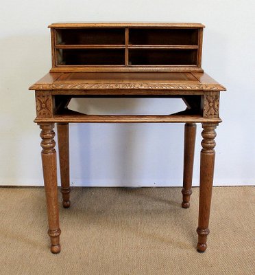 Small Tiered Child's Desk in Solid Oak, Late 19th Century-RVK-1009289