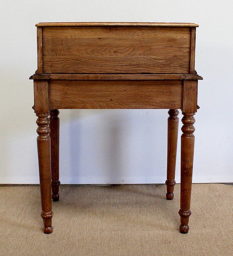 Small Tiered Child's Desk in Solid Oak, Late 19th Century