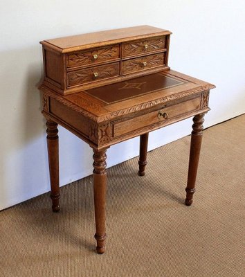 Small Tiered Child's Desk in Solid Oak, Late 19th Century-RVK-1009289