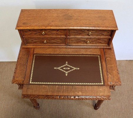 Small Tiered Child's Desk in Solid Oak, Late 19th Century-RVK-1009289