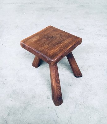 Small Tripod Oak Side Table / Stool, Belgium, 1950s-RQV-1761630