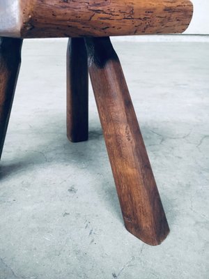 Small Tripod Oak Side Table / Stool, Belgium, 1950s-RQV-1761630