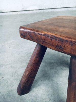 Small Tripod Oak Side Table / Stool, Belgium, 1950s-RQV-1761630